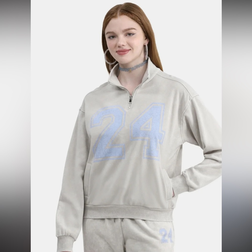 No Boundaries Quarter Zip Graphic Pullover Sweater XXL Pockets